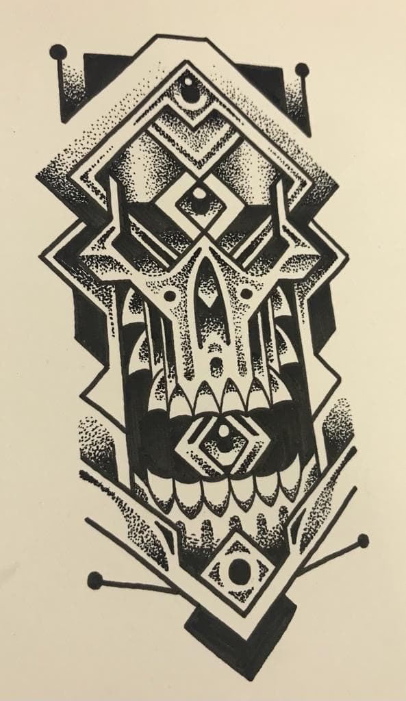 tatouage géométrique strasbourg, tatouage graphique strasbourg, tatouage dotwork strasbourg