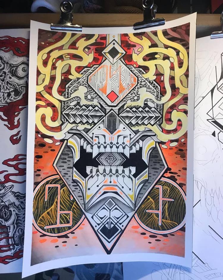 tatouage géométrique strasbourg, tatouage graphique strasbourg, tatouage dotwork strasbourg