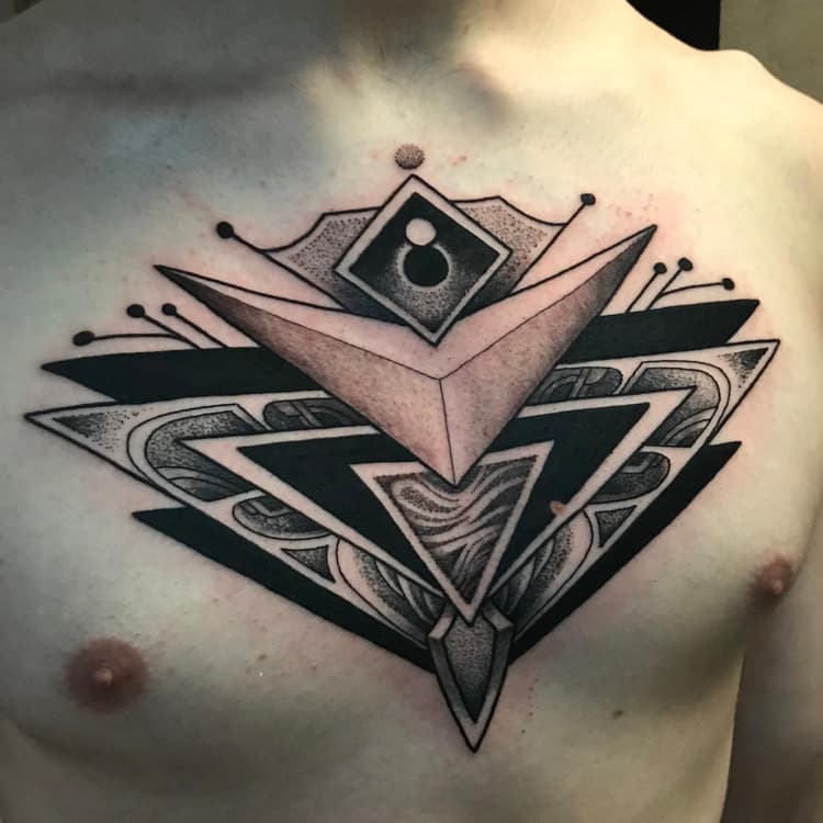 tatouage géométrique strasbourg, tatouage graphique strasbourg, tatouage dotwork strasbourg